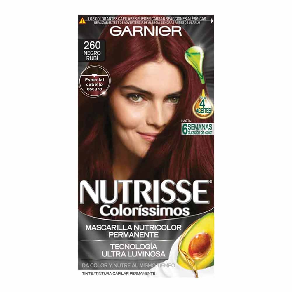 Tinte negro 260 rubí para cabello oscuro Garnier México