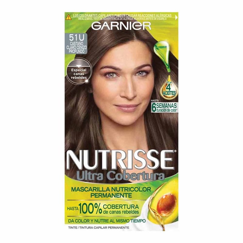 Tintes Nutrisse 51 Castaño Claro Cenizo Intensos | Garnier