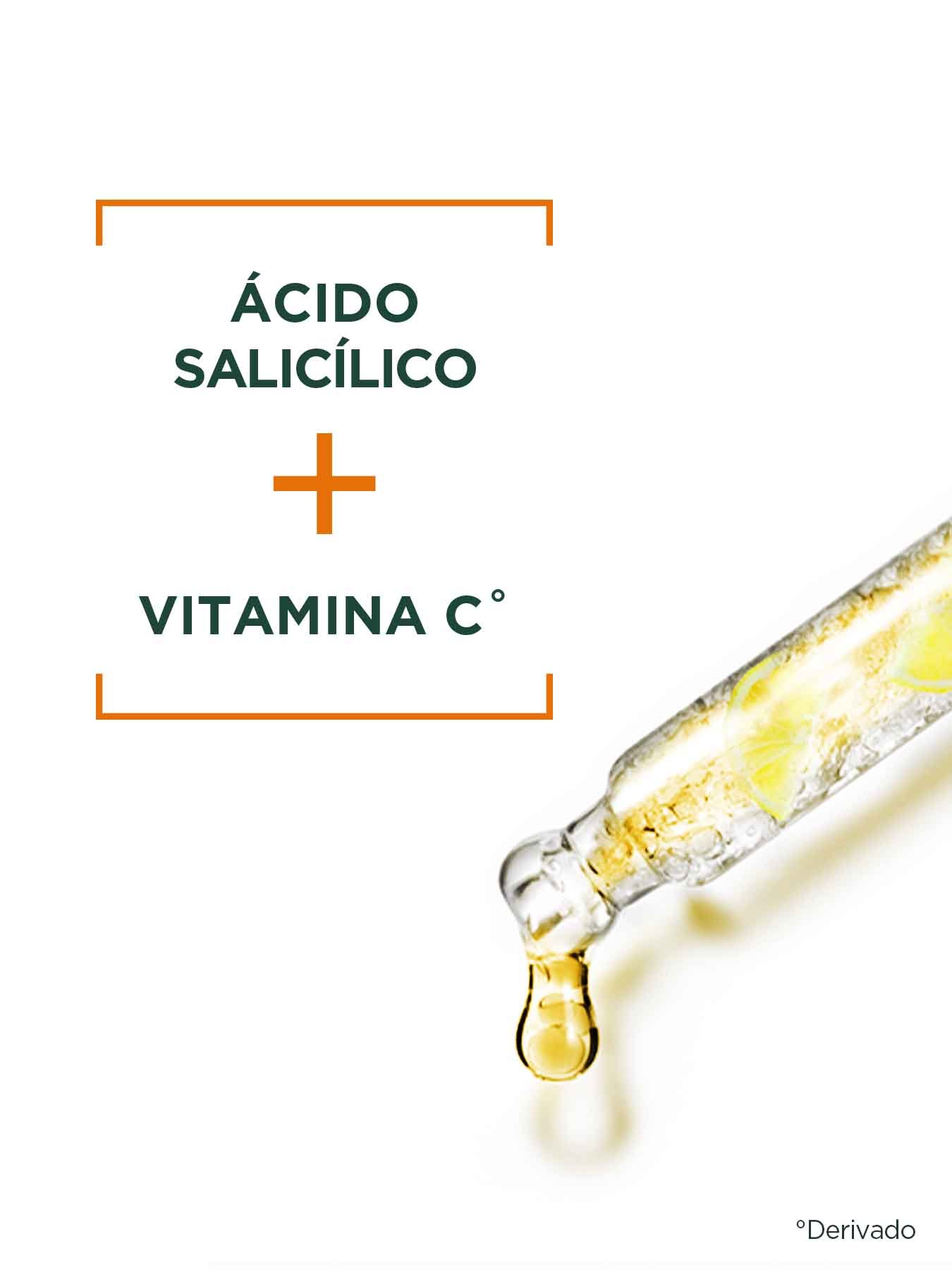 Ingredientes del producto, acido salicílico , vitamina c.