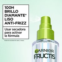 Para qué sirve Liso Diamante Garnier Fructis Alisador: Beneficios de 100 horas de brillo en el cabello con uso de secadora para activar la fórmula del prodcuto anti frizz