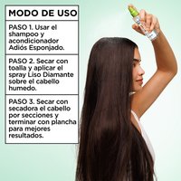 GARNIER, GARNIER FRUCTIS, FRUCTIS, CUIDADO DEL CABELLO, ADIÓS ESPONJADO, CABELLO CON FRIZZ, FRIZZ, TRATAMIENTO ALISADOR, LISO DIAMANTE, SPRAY LISO DIAMANTE, FRUCTIS LISO DIAMANTE, CABELLO BRILLANTE