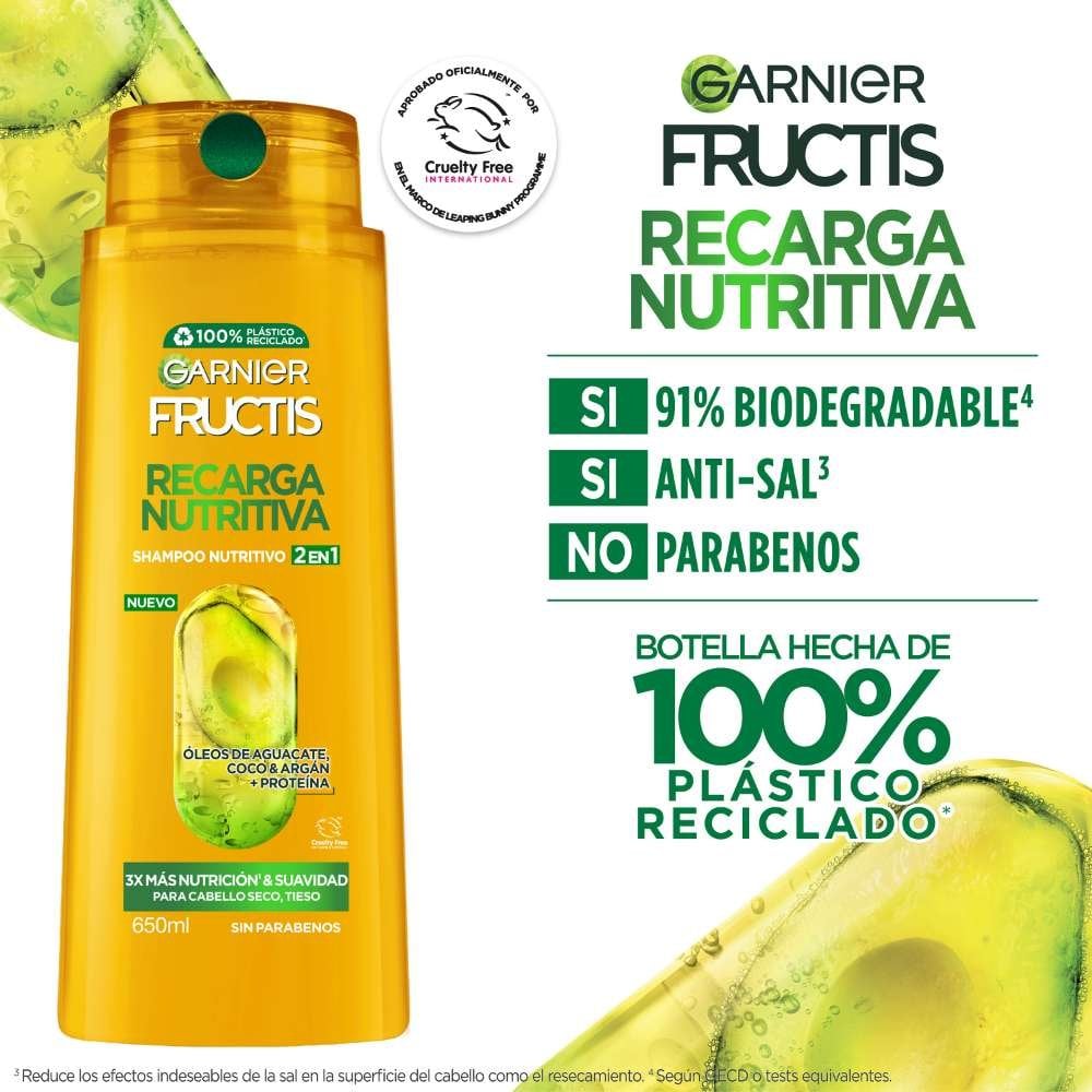 Fructis Recarga Nutritiva SH 2en1 Green Beauty