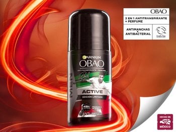 GARNIER, GARNIER OBAO, GARNIER OBAO ACTIVE, ANTITRANSPIRANTE, PERFUME, PROTECCIÓN, FRAGANCIA, RAÚL JIMENÉZ, FUTBOL, SOCCER, DESODORANTE