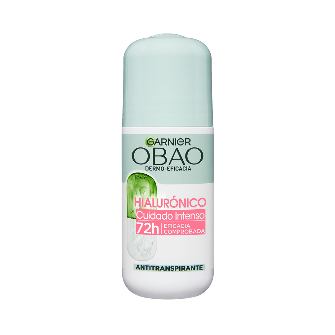 Garnier Obao Dermoeficacia Roll On Hialurónico Cuidado Intenso Antitranspirante Eficacia Vegano Crueltyfree Sin Alcohol No irrita la piel Front Shot}