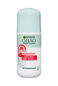 Garnier Obao Dermoeficacia Roll On Magnesio Extra seco Antitranspirante Eficacia Vegano Cruelty free Sin Alcohol No irrita la piel Front Shot