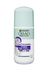 Garnier Obao Dermoeficacia Roll On Niacinamida Invisible Antitranspirante Eficacia Anti Manchas Vegano Crueltyfree Sin Alcohol No irrita la piel Front Shot