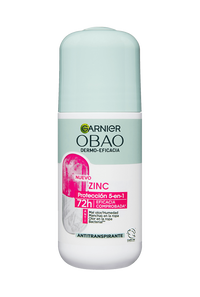 Garnier Obao Dermoeficacia Roll On Zinc 5 en 1 Multibeneficios Antibacterial Antitranspirante Eficacia Vegano Crueltyfree Sin Alcohol No irrita la piel Front Shot