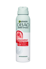 Garnier Obao Dermoeficacia Aerosol Magnesio Extra seco Antitranspirante Eficacia Vegano Cruelty free Sin Alcohol No irrita la piel Front Shot