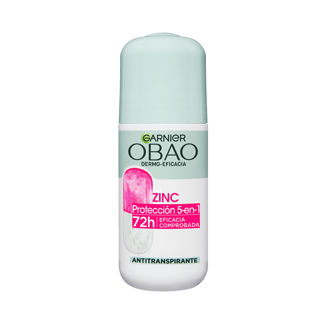 Garnier Obao Dermoeficacia Roll On Zinc 5 en 1 Multibeneficios Antibacterial Antitranspirante Eficacia Vegano Crueltyfree Sin Alcohol No irrita la piel Front Shot
