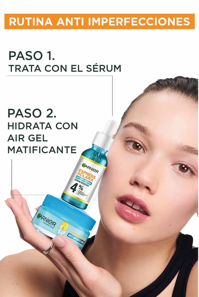 Rutina Antiimperfecciones con EXPRESS ACLARA CREMA HIDRATANTE MATIFICANTE EN GEL PARA PIEL GRASA