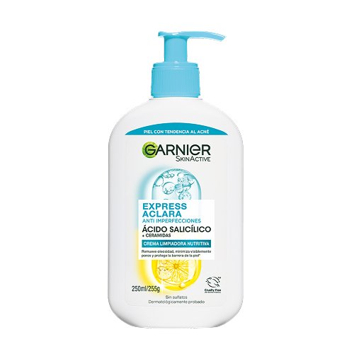 Garnier Limpiador Crema Hidratante Anti Imperfecciones con Ácido Salicílico y Ceramidas