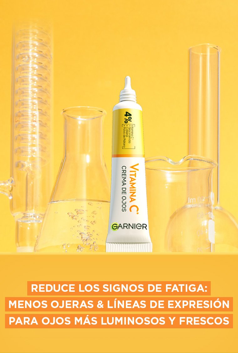 Rutina para contorno de ojos de vitamina c, Garnier, Express Aclara, Vitamina c, Garnier vit c.