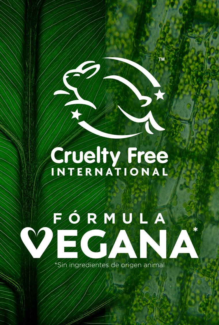 Garnier, Fórmula vegana, Aprobado por Cruelty Free International credenciales verdes.