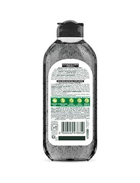 Agua micelar carbón botella posterior