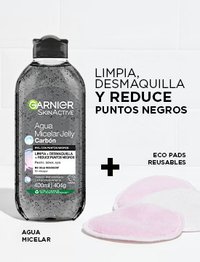 Agua micelar carbón botella presentación