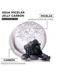 Agua micelar carbón botella aplicación
