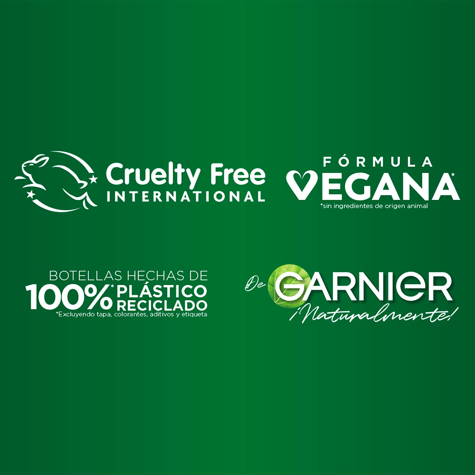 Credenciales garnier cruelty free plástico reciclado y vegano