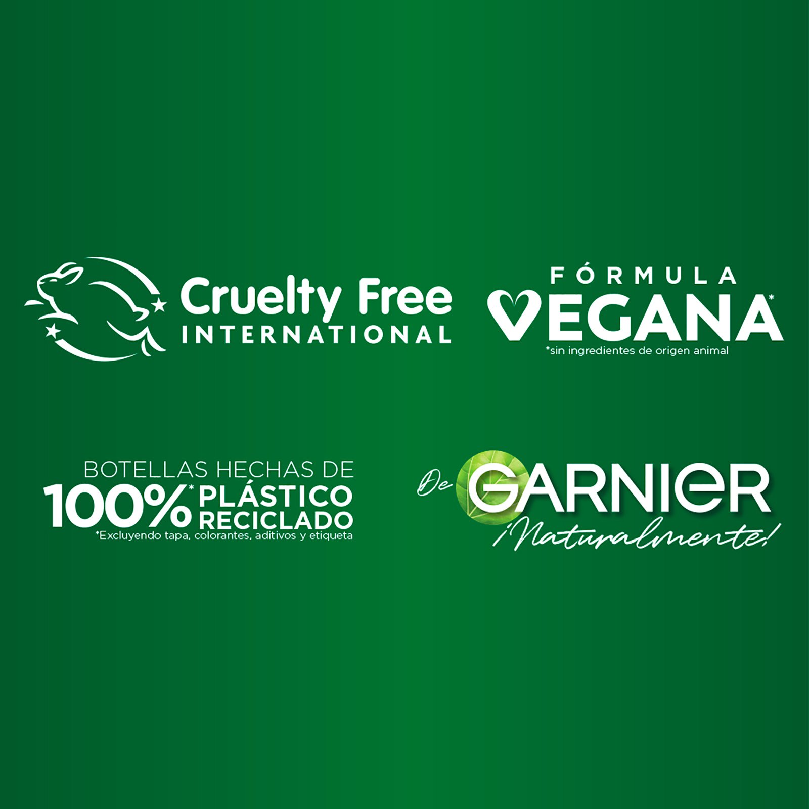 Credenciales garnier cruelty free plástico reciclado y vegano