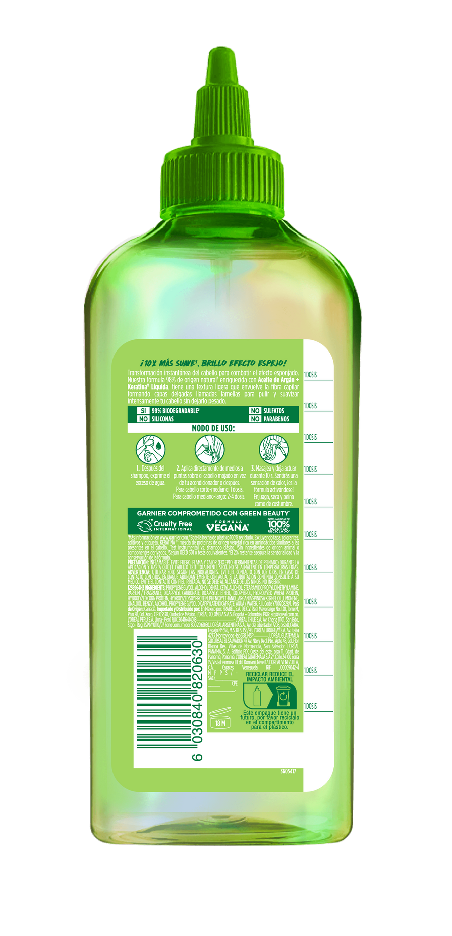 Tratamiento Y Enjuague Keratin Glow Water Fructis Garnier