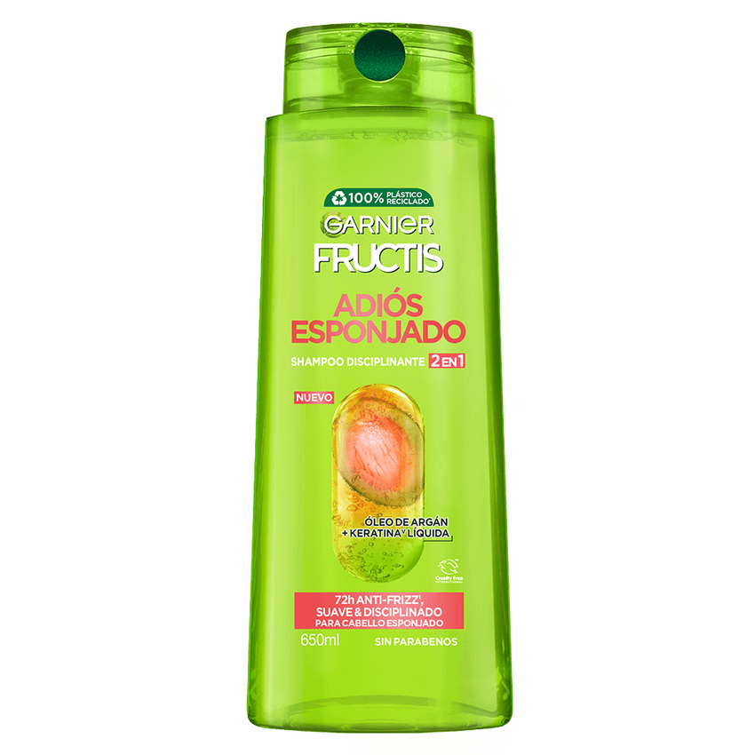 Shampoo 2 En 1 Anti Frizz Fructis Adiós Esponjado Garnier
