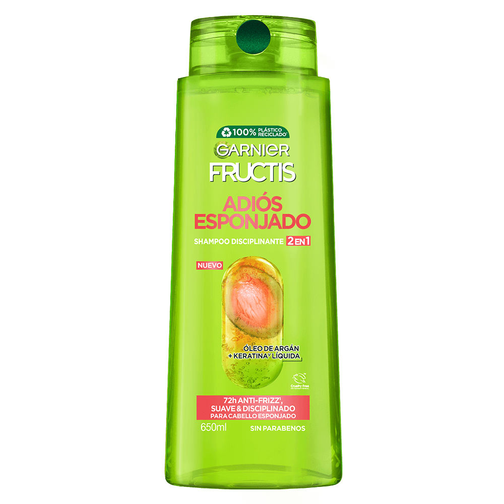 Shampoo 2 En 1 Anti Frizz Fructis Adiós Esponjado Garnier