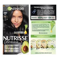 GARNIER NUTRISSE, NUTRISSE, NUTRISSE COLORÍSSIMOS, COLORACIÓN DE CABELLO, TINTE DE CABELLO, COLOR INTENSO, COLORACIÓN, FÓRMULA VEGANA, CRUELTY FREE, TONO 280, NEGRO ZAFIRO