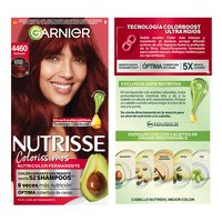 GARNIER NUTRISSE, NUTRISSE, NUTRISSE COLORÍSSIMOS, COLORACIÓN DE CABELLO, TINTE DE CABELLO, COLOR INTENSO, COLORACIÓN, FÓRMULA VEGANA, CRUELTY FREE, TONO 4460, BORGOÑA, TINTES ROJOS