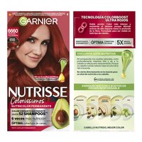 GARNIER NUTRISSE, NUTRISSE, NUTRISSE COLORÍSSIMOS, COLORACIÓN DE CABELLO, TINTE DE CABELLO, COLOR INTENSO, COLORACIÓN, FÓRMULA VEGANA, CRUELTY FREE, TONO 6660, MANZANA DULCE MARÍA