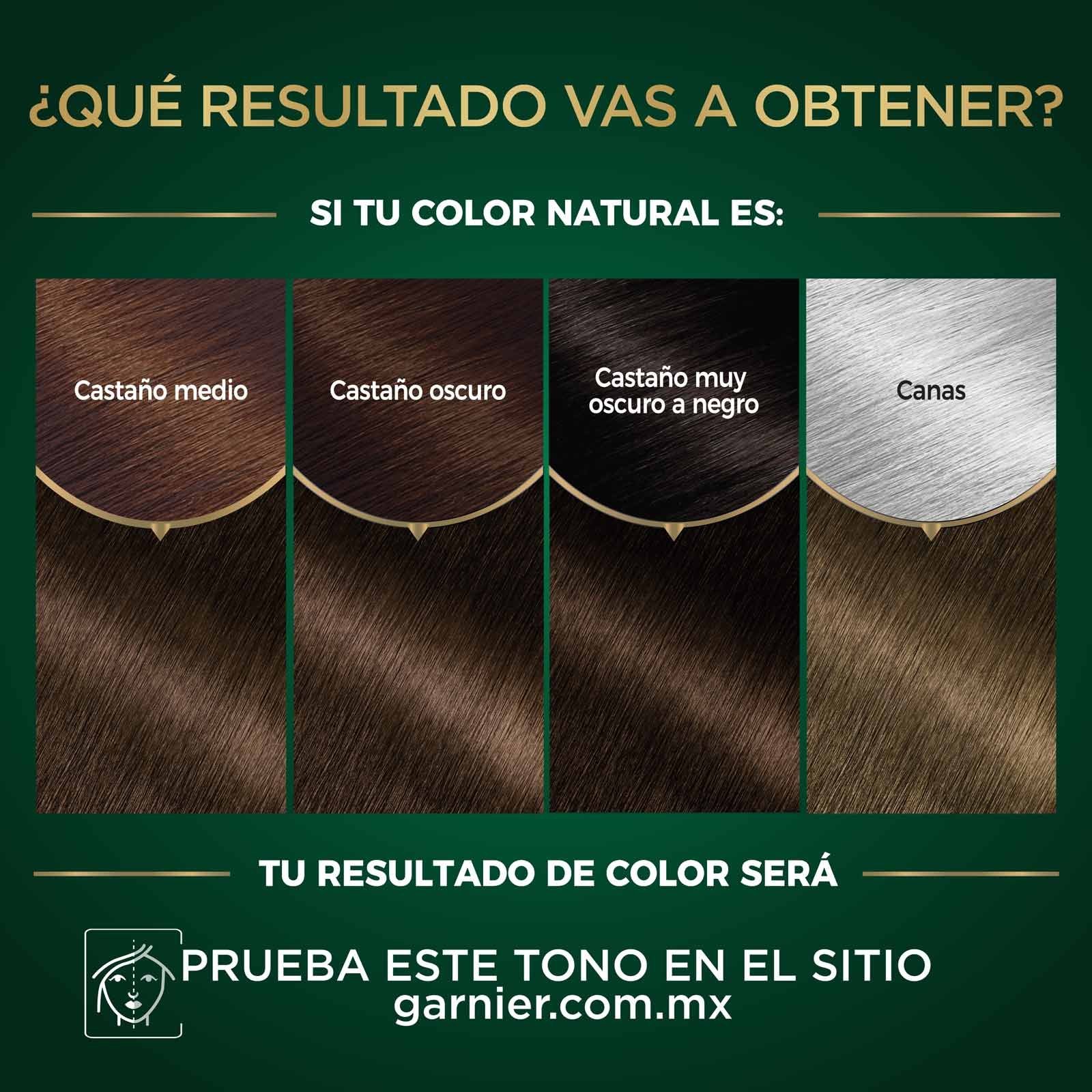 COLORACIÓN SIN AMONIACO NUTRISSE OLEOS TONO 5.0 CASTAÑO CLARO RESULTADOS A OBTENER