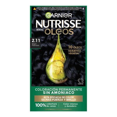 COLORACIÓN SIN AMONIACO NUTRISSE OLEOS TONO 2.11 NEGRO PLATINADO
