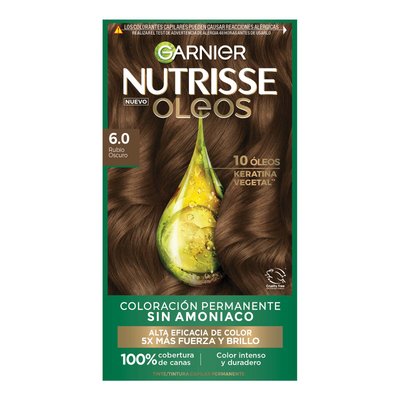 COLORACIÓN SIN AMONIACO NUTRISSE OLEOS TONO 6.0 RUBIO OSCURO