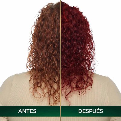 COLORACIÓN SIN AMONIACO NUTRISSE OLEOS TONO 6.66 RUBIO ROJIZO PROFUNDO ANTES Y DESPUES