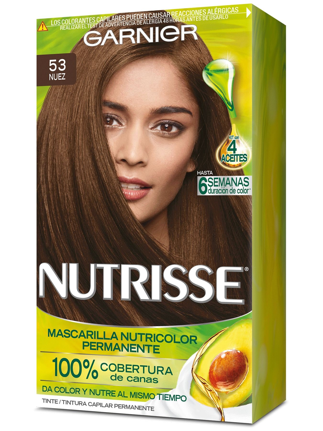 Tintes de cabello Nutrisse Color Nuez 53 cubre canas