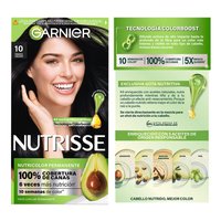 GARNIER NUTRISSE, NUTRISSE, NUTRISSE REGULAR, COLORACIÓN DE CABELLO, TINTE DE CABELLO, COLOR INTENSO, COLORACIÓN, FÓRMULA VEGANA, CRUELTY FREE, TONO 10, ÉBANO NEGRO
